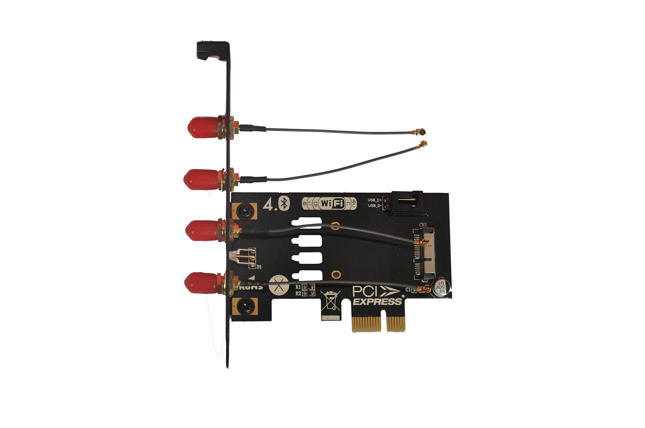 LeHang BCM94360CD BCM94331CD Adaptateur de Carte WiFi 4.0 Bluetooth vers PCI-E x1 (36 Broches) pour PC/Hackintosh