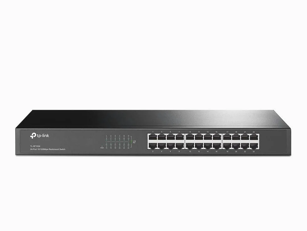 TP-Link 24-Port 10/100Mbps Unmanaged Ethernet Switch, 19-inch Rack-Mount, Steel Case(TL-SF1024)