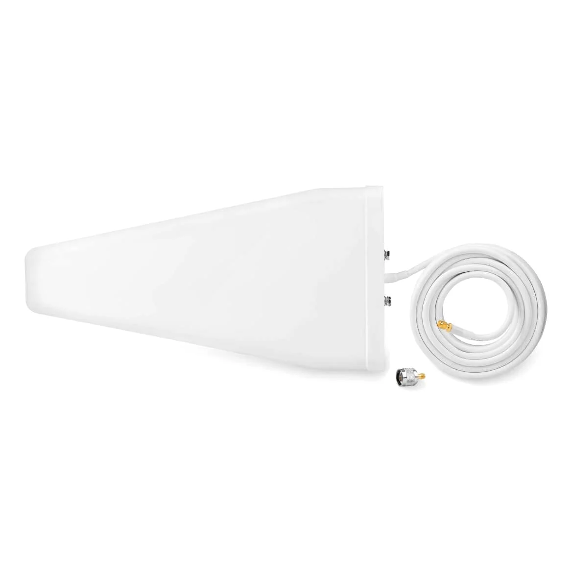 AY11C-10 Antenne extérieure 11 dBi 3G/4G LTE Yagi Logarithm LPDA Directionnel 698-2700MHz pour Repeater Booster Amplifier 4G Router, SMA Mâle + Adaptateur N Mâle, 10m Cable