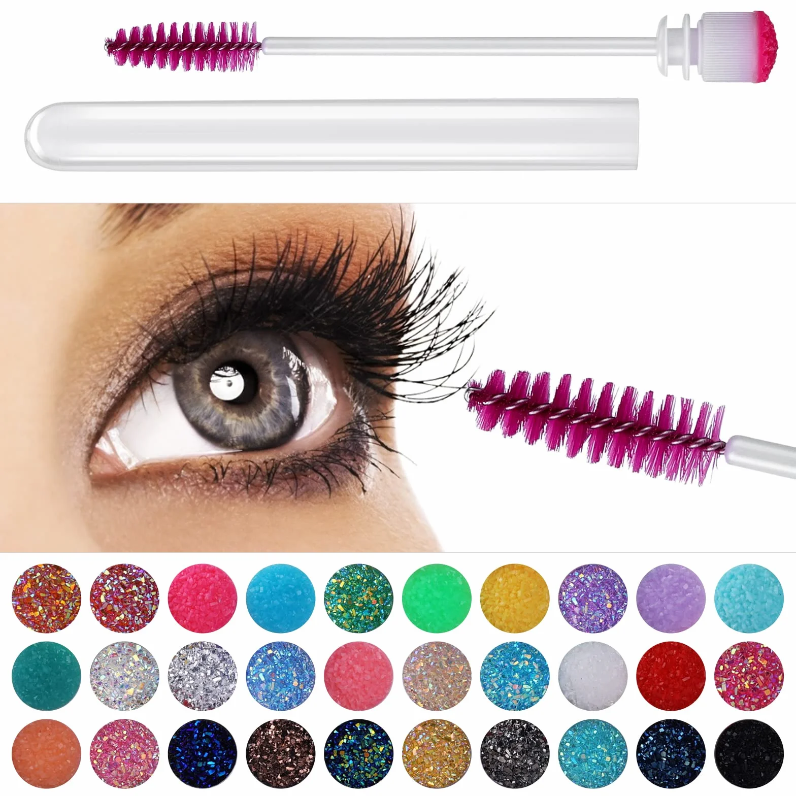 Lot de 30 Pinceaux à Cils Spoolies Applicateurs de Mascara pour Extensions de Cils