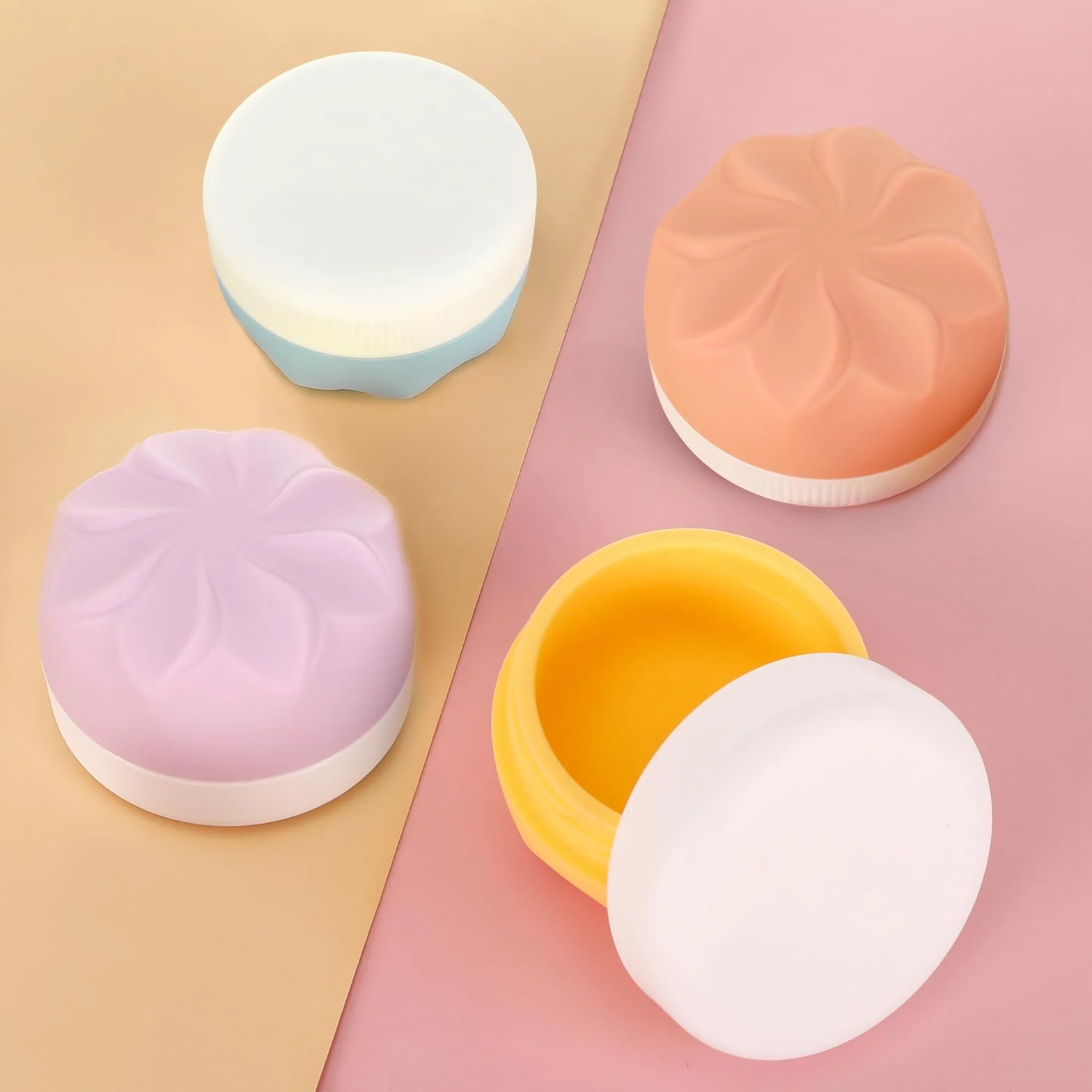 Pavlleen 4 Pièce Silicone Travel Toiletry Containers 30 ml Crème Pots Accessoires de Voyage