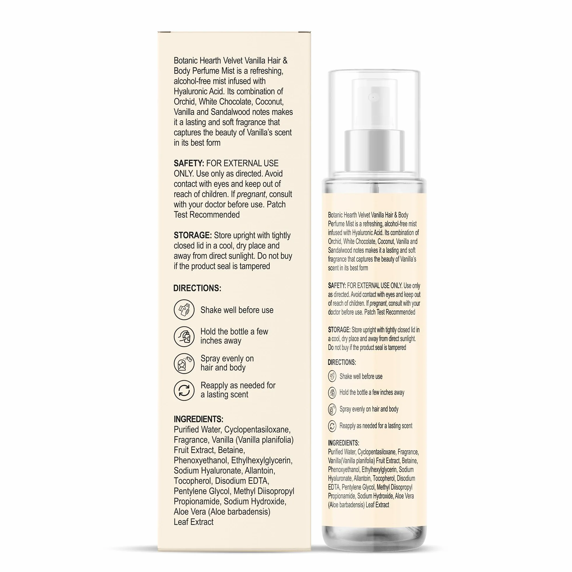 Botanic Hearth brume parfumée cheveux corps vanille 100 ml