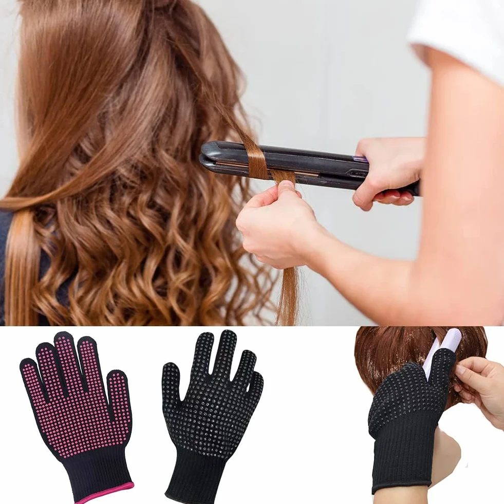 Gants de Coiffure Résistants à la Chaleur 2 Pcs Protection Thermique Professionnels