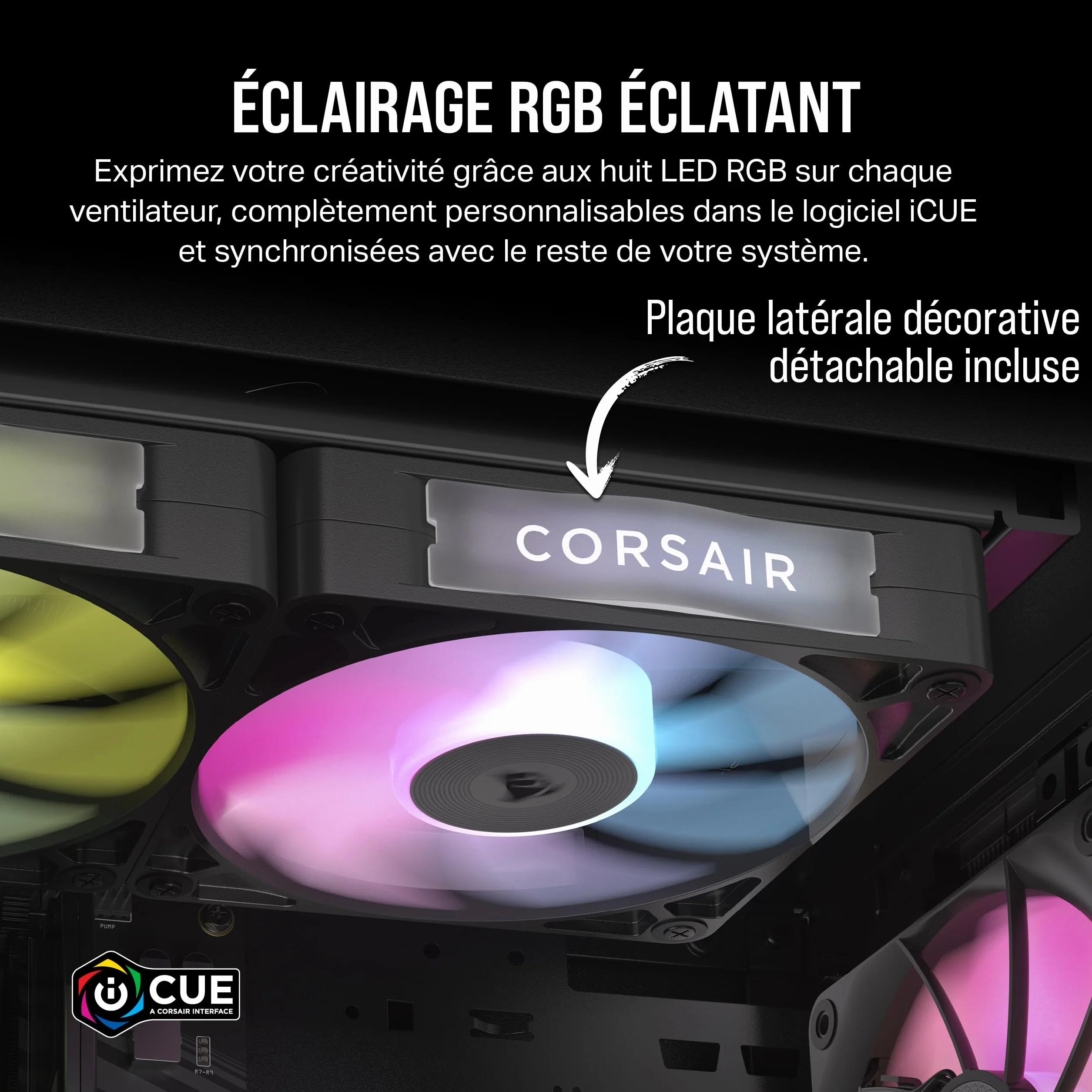 CORSAIR iCUE LINK RX120 RGB 120mm Ventilateurs PWM Triple Pack Noir