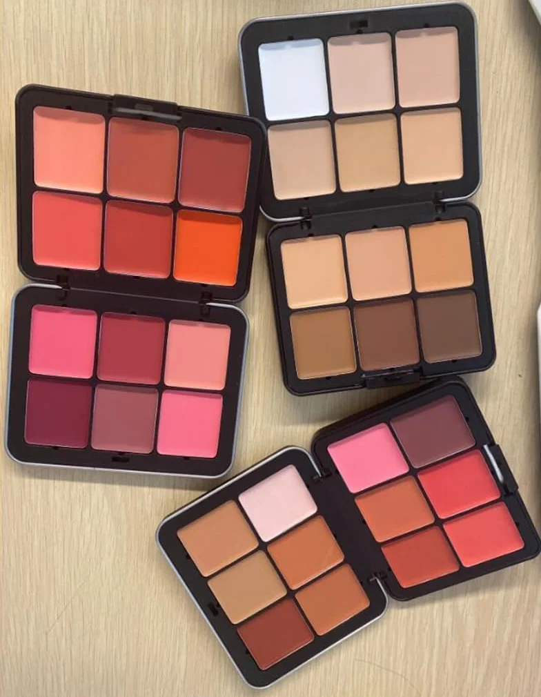 Palette anti-cernes crème 12 couleurs, blush correcteur maquillage visage durable (Série pâle)
