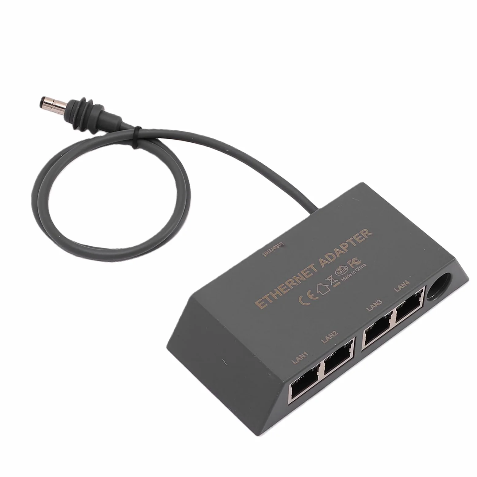 Ejoyous Adaptateur Ethernet Gigabit, Convertisseur Réseau LAN 4 Ports avec Boîtier ABS et Câble de 0,5 M, Internet Filaire Stable Plug and Play pour Routeur RV Mini Gen 3 Home Office