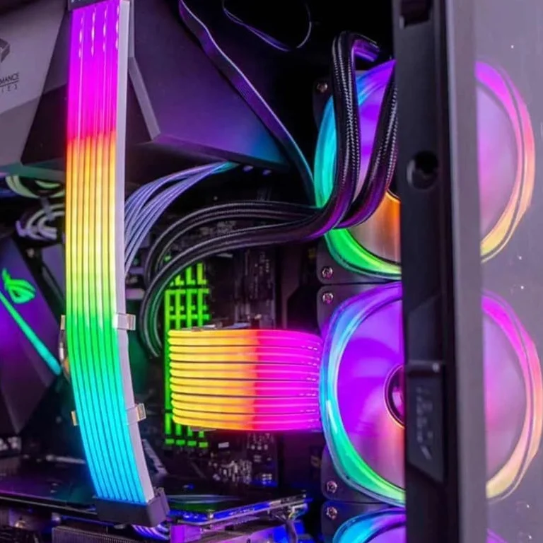 Câble Extension Alimentation Néon ARGB pour Carte Mère ATX 24 Broches + Double Câble GPU 8 Broches