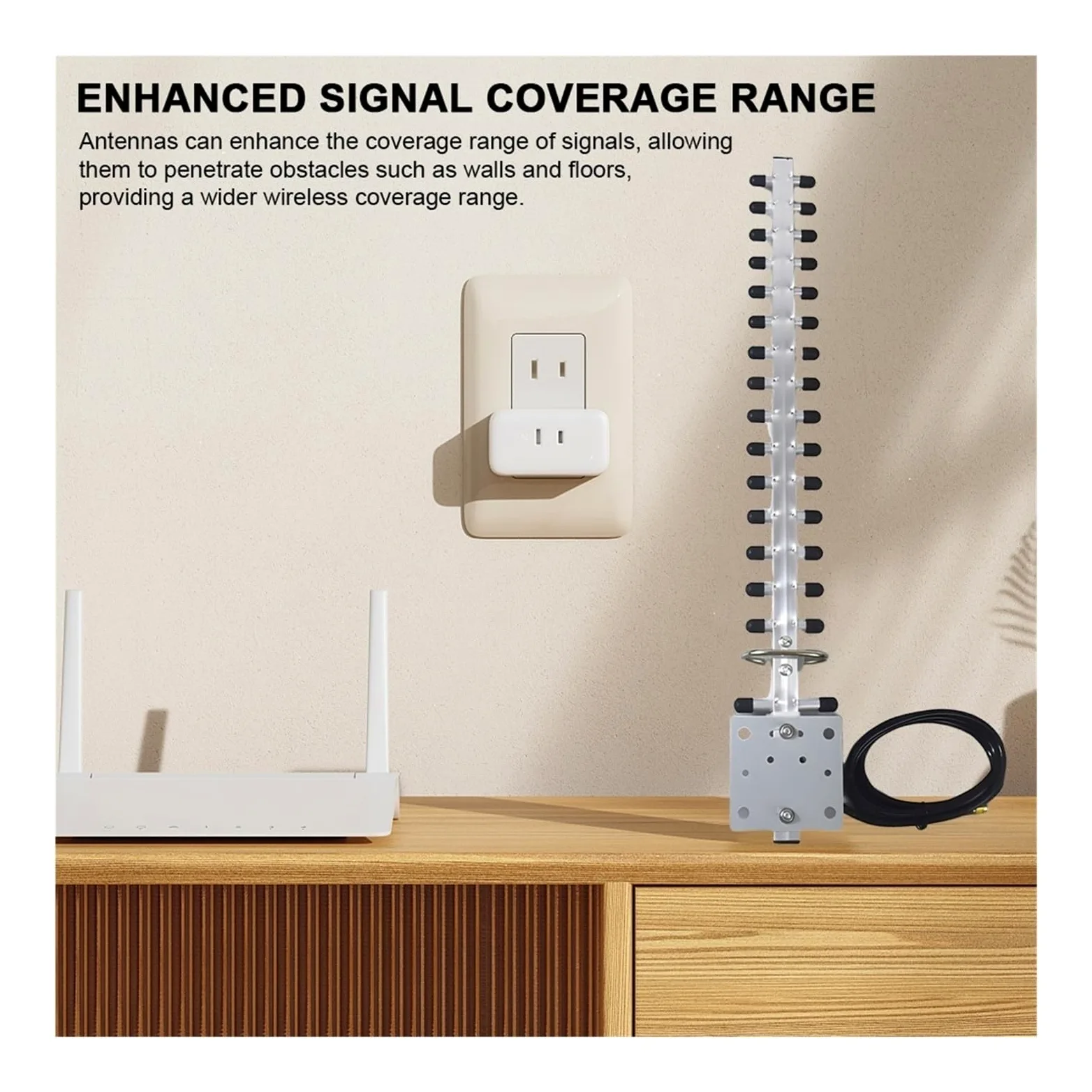 Antenne WiFi 25dBi À Gain Élevé for L'extérieur | Conception directionnelle, connecteur RP-SMA, résistant aux intempéries, couverture longue portée, for routeurs/modems