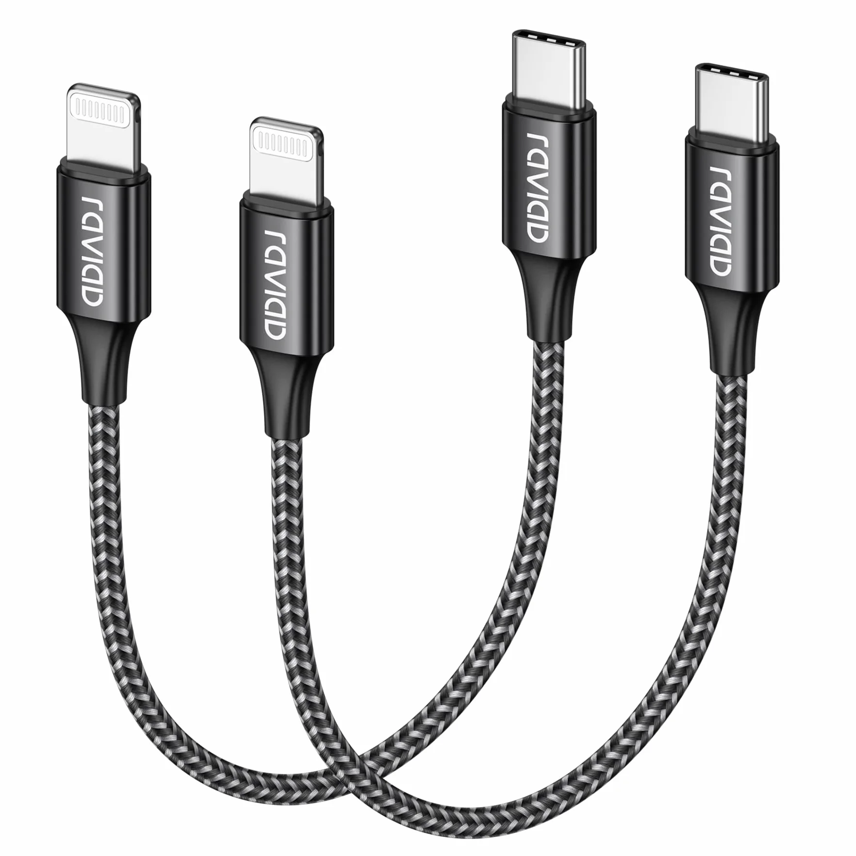 RAVIAD USB C to Lightning Cable 0.5M+0.5M MFi Certified Fast Charger iPhone 14 13 12 11 Pro Max Mini XR XS X 8 7 Plus 6s 6 SE