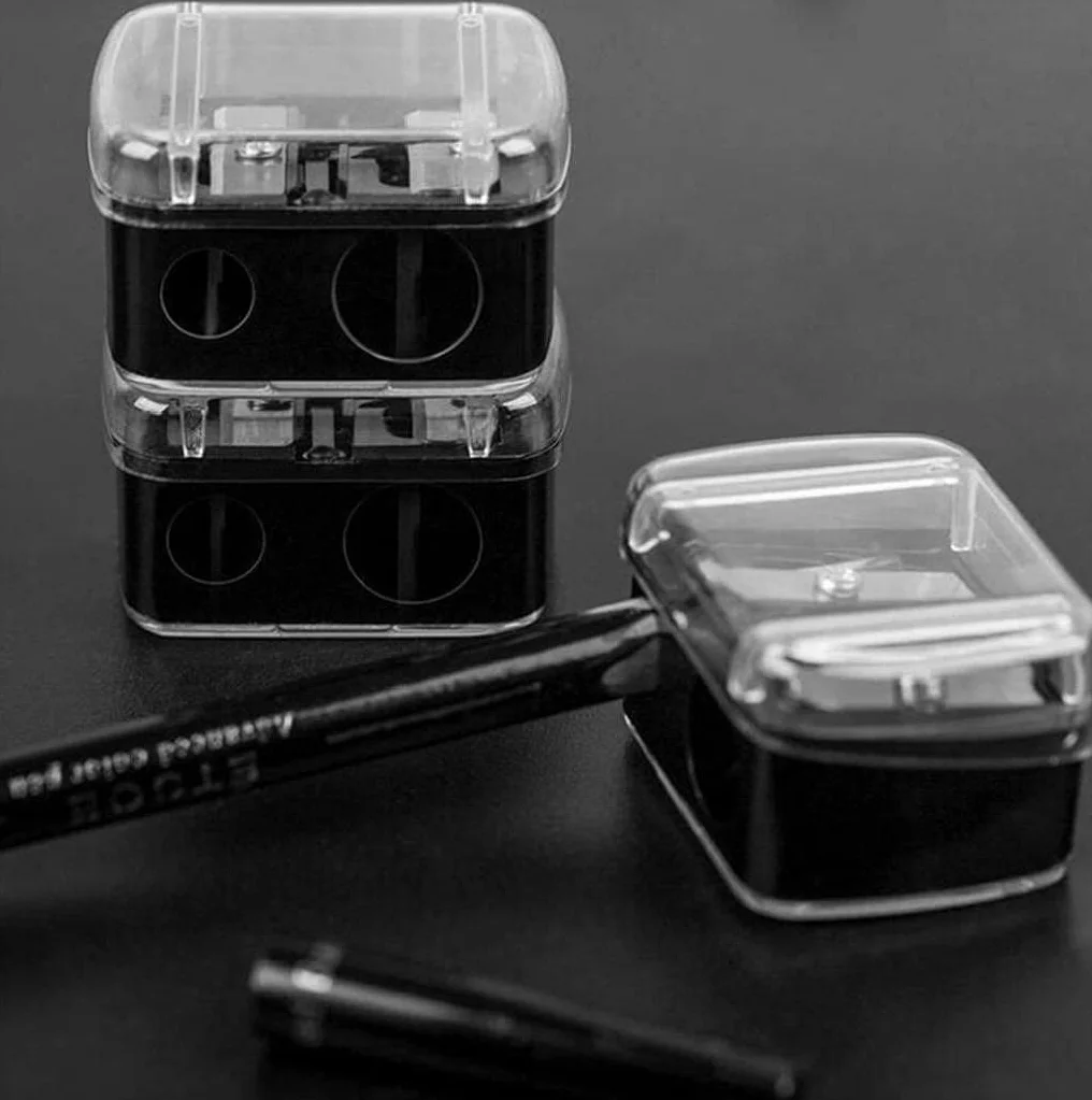 Taille-Crayon Cosmétique Double pour Eyeliner, Maquillage Sourcils, Yeux, Lèvres 1 Pièce