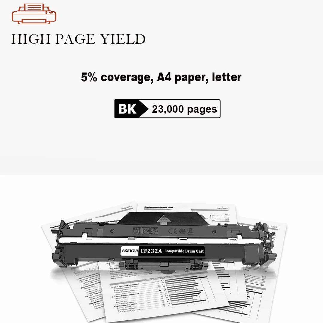 CF232A Cartouche de Tambour Compatible 32A pour HP M118 M118dw M203d M203dn M203dw M203 M220 MFP M148 M148dw M148fdw M140 M227fdn M227fdw M227sdn M227 Imprimantes 23000 Pages Noir