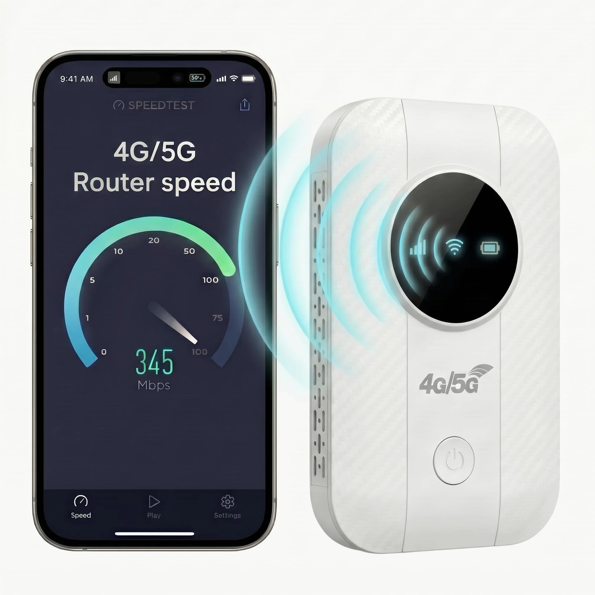 Routeur 5G Portable WiFi 6 avec Slot SIM Déverrouillé,Modem Mobile Haut Débit 5G/4G+,High Speed Travel Hotspot Mini Routeur Mobile,Connecte jusqu'à 32 appareils,Compatible Tous Opérateurs