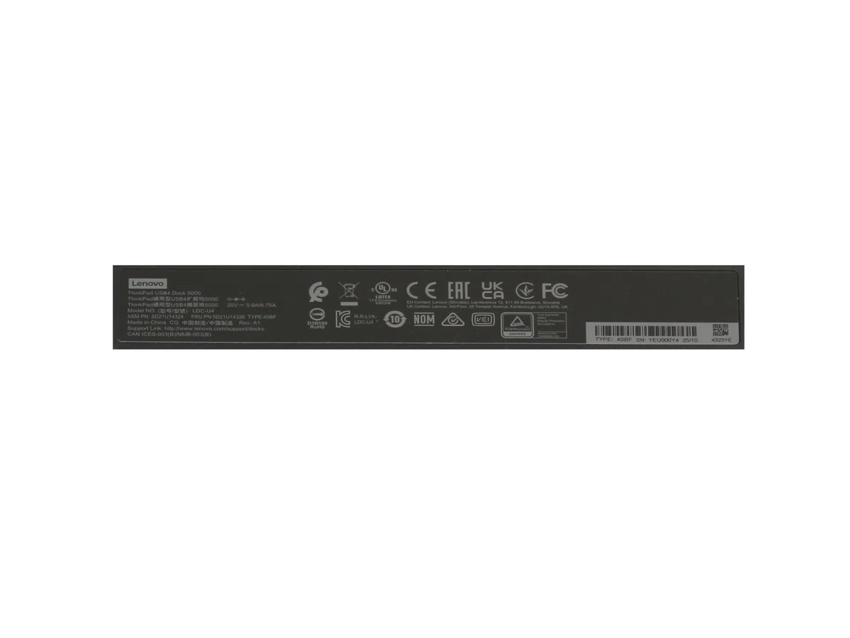 40BF0100EU Lenovo ThinkPad USB4 Dock 5000 USB-C 4 réplicateur de Port