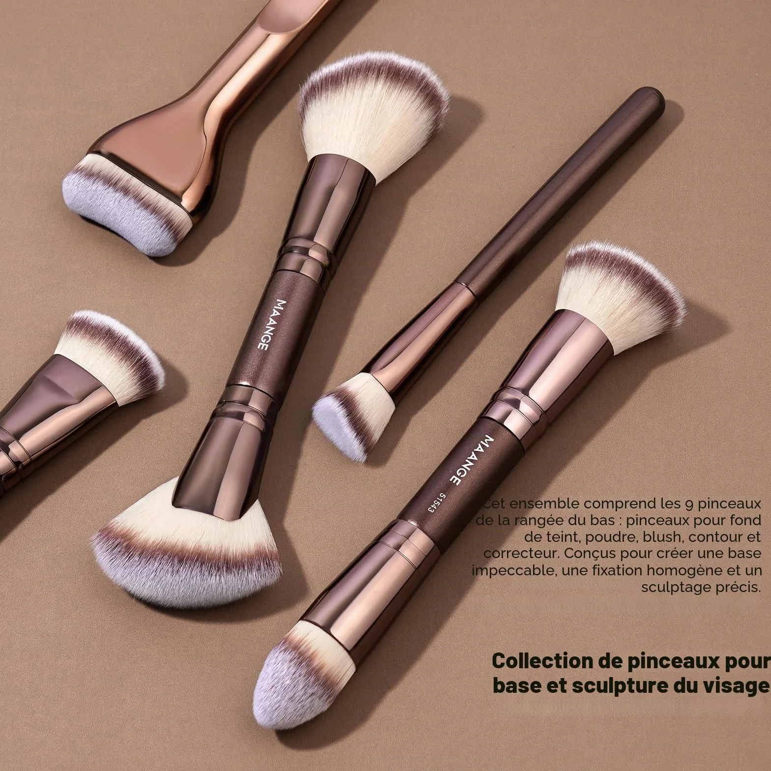 MAANGE Coffret Pinceaux Maquillage 21 Pièces Professionnel Double Face