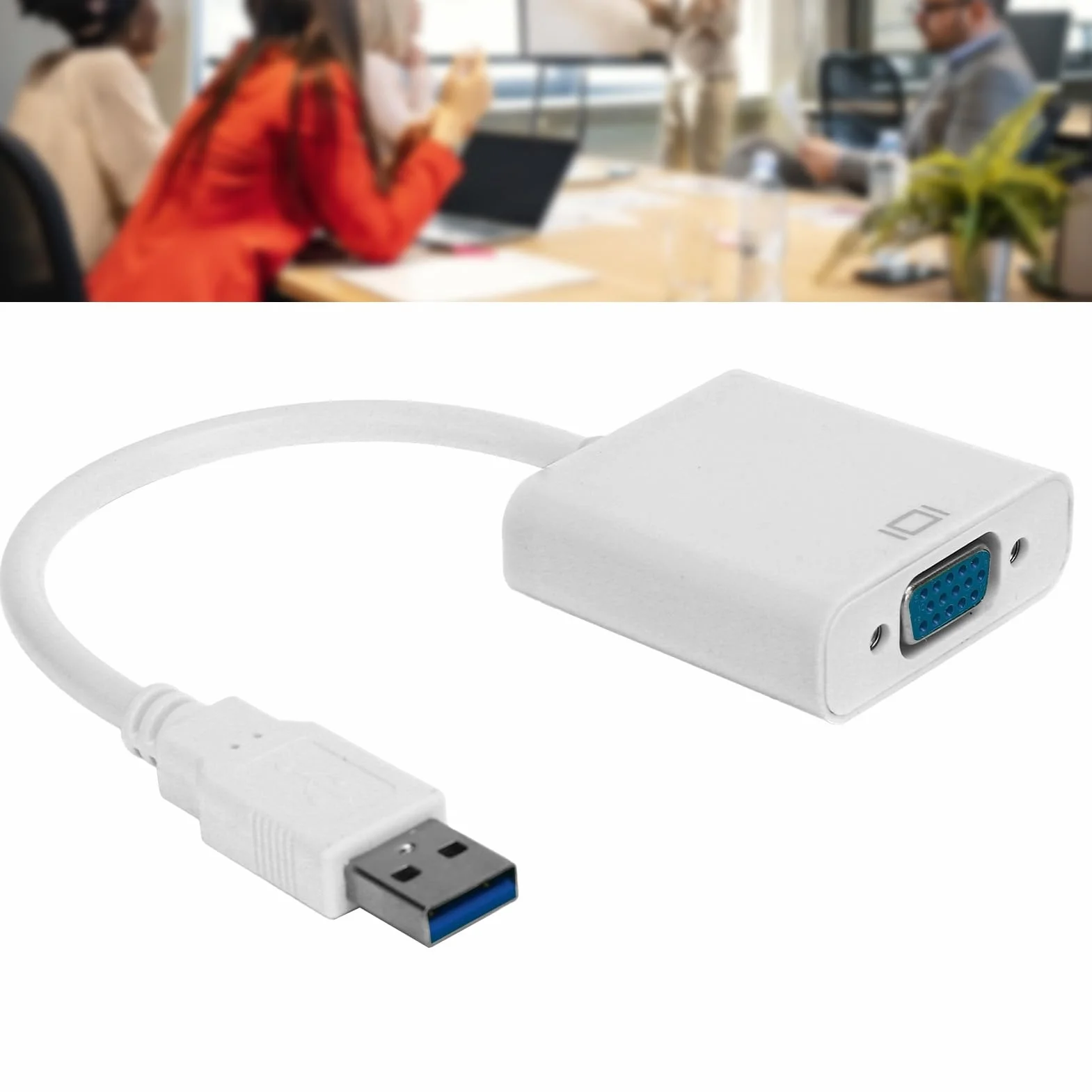 Convertisseur USB 3.0 vers VGA Mâle, Câble Adaptateur HD 1080P 5Gbps, Carte Vidéo Externe Femelle 15 Broches pour PC