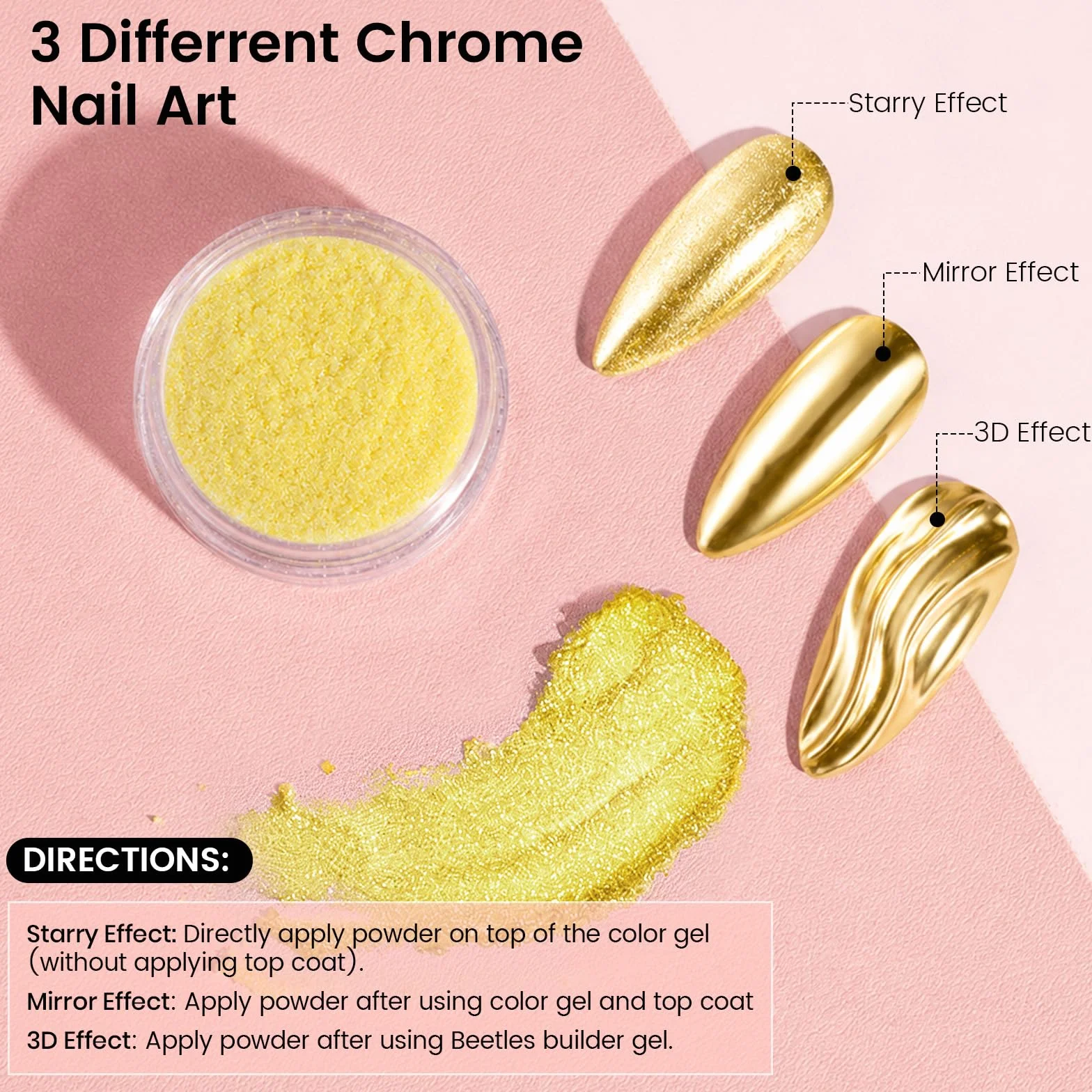 Chrome Nail Art Powder Set - 8 Boîtes Poudre Nacrée Miroir Holographic Nails Décorations