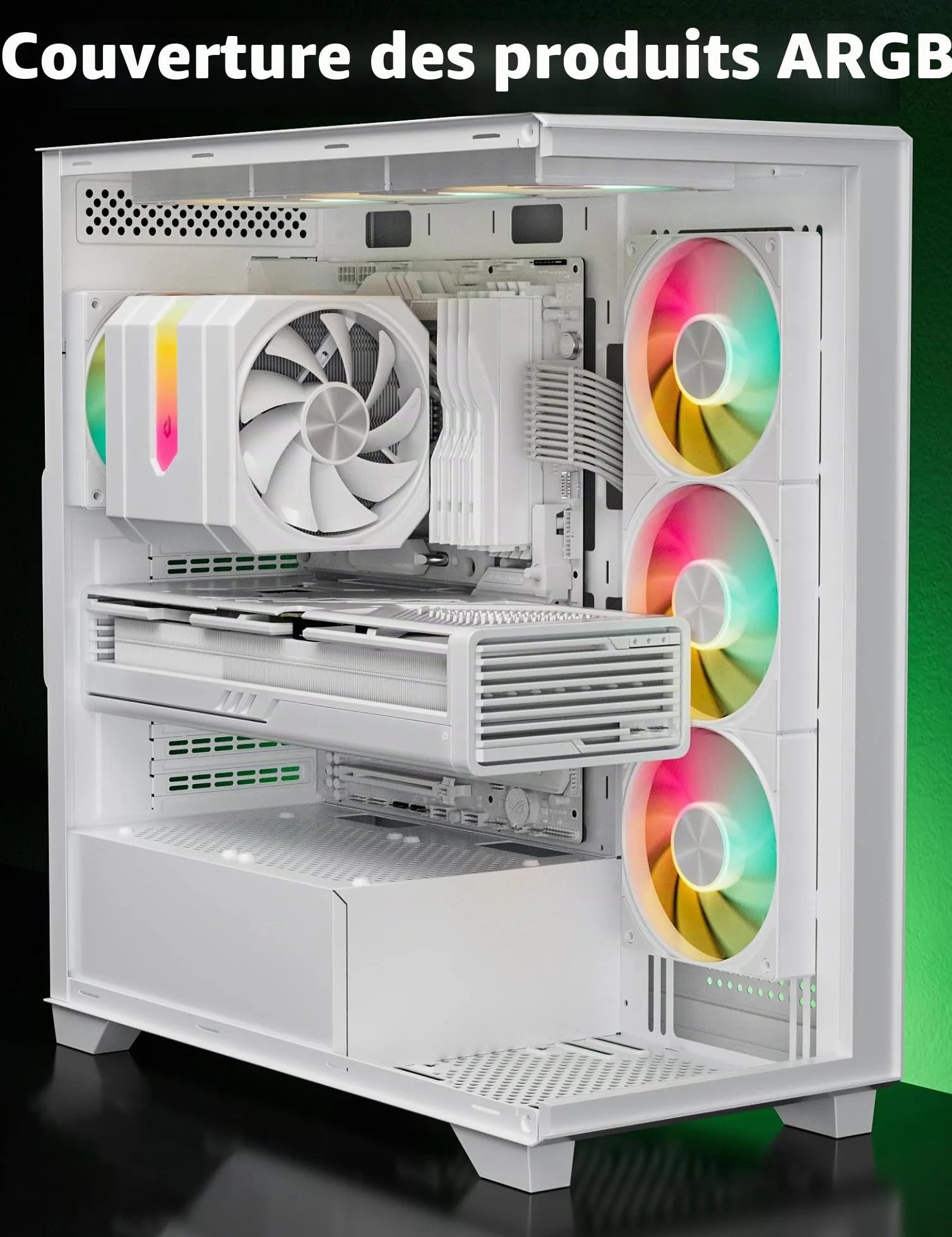 upHere ARGB 3Pin Répartiteur de Ventilateur 1 à 4 Splitter Cable 30cm avec Broches mâles