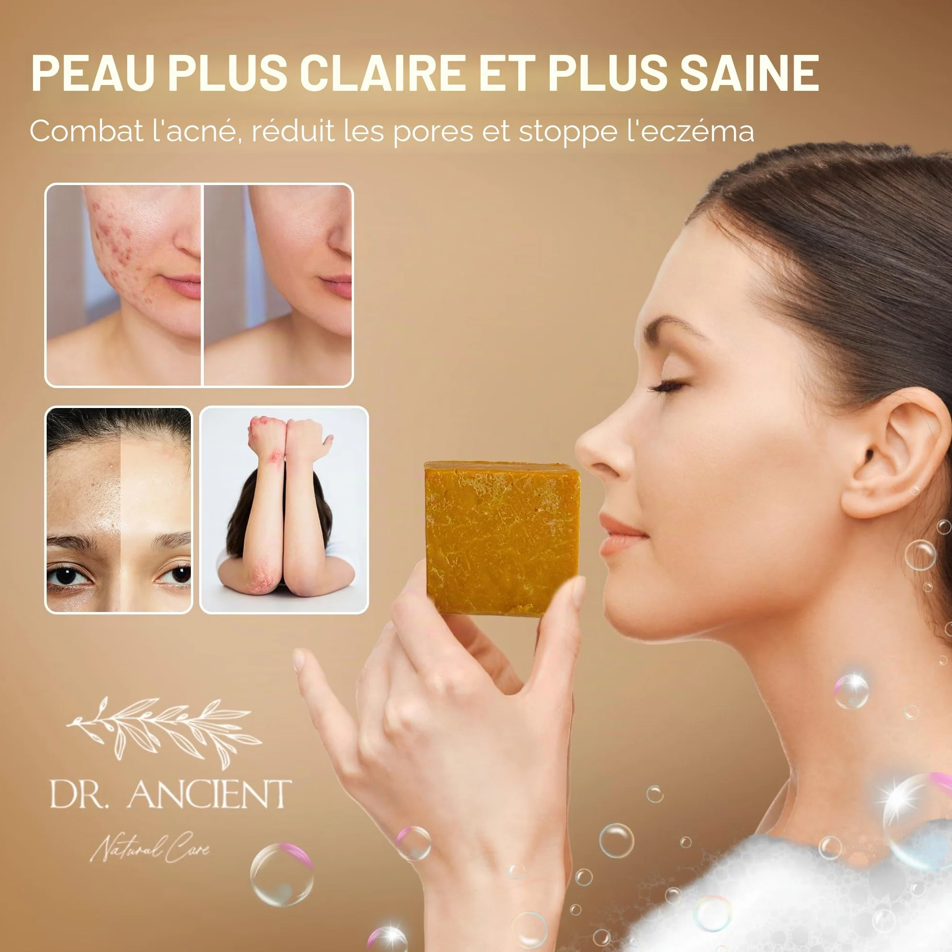 Dr.Ancient Savon au soufre bio naturel végétalien fait à la main antique