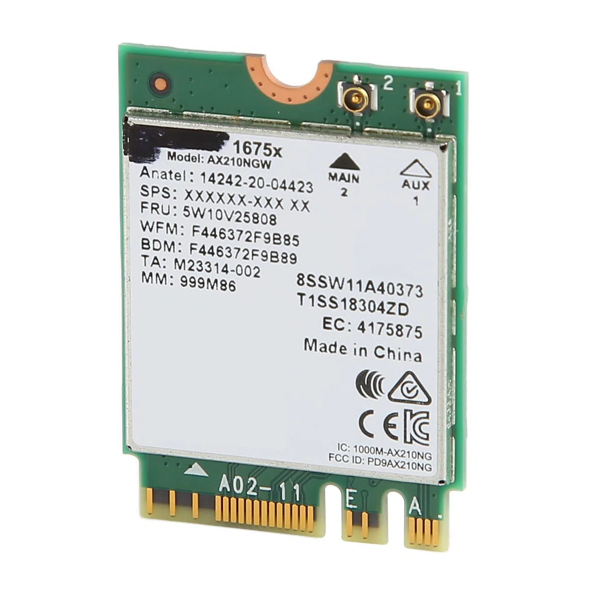 SIXRUN Carte WiFi 6E AX210NGW, Tri Bande 5374Mbps