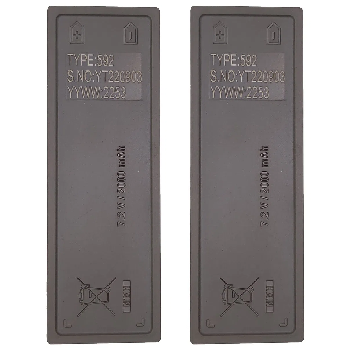 Lot de 2 batteries de rechange 7,2 V 2000 mAh pour Scanreco 16131 590 592 960 BS590 Cifa EA2512 Effer Fasse Fassi FBS590 RSC7220