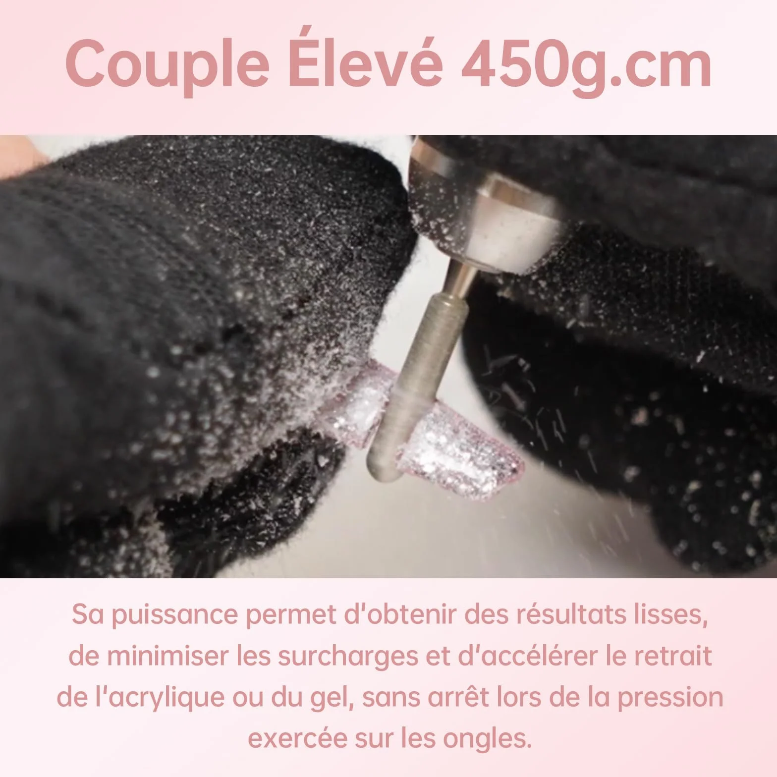 Ponceuse pour Ongles Professionnelle 35000 RPM Rechargeable avec Affichage LCD et 6 Embouts Ponçage