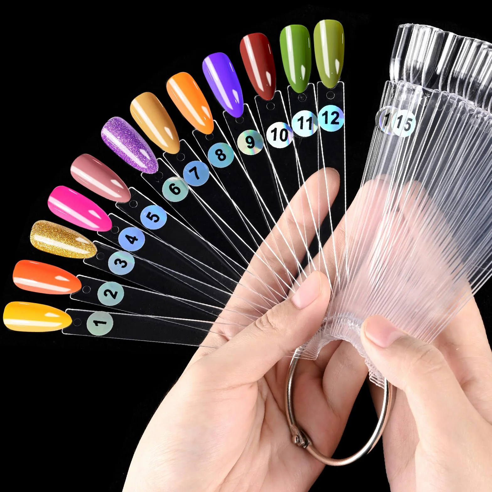 Nuancier Ongles 150 Pièces Présentoir Vernis Semi Permanent Nail Art avec Autocollants Numéro