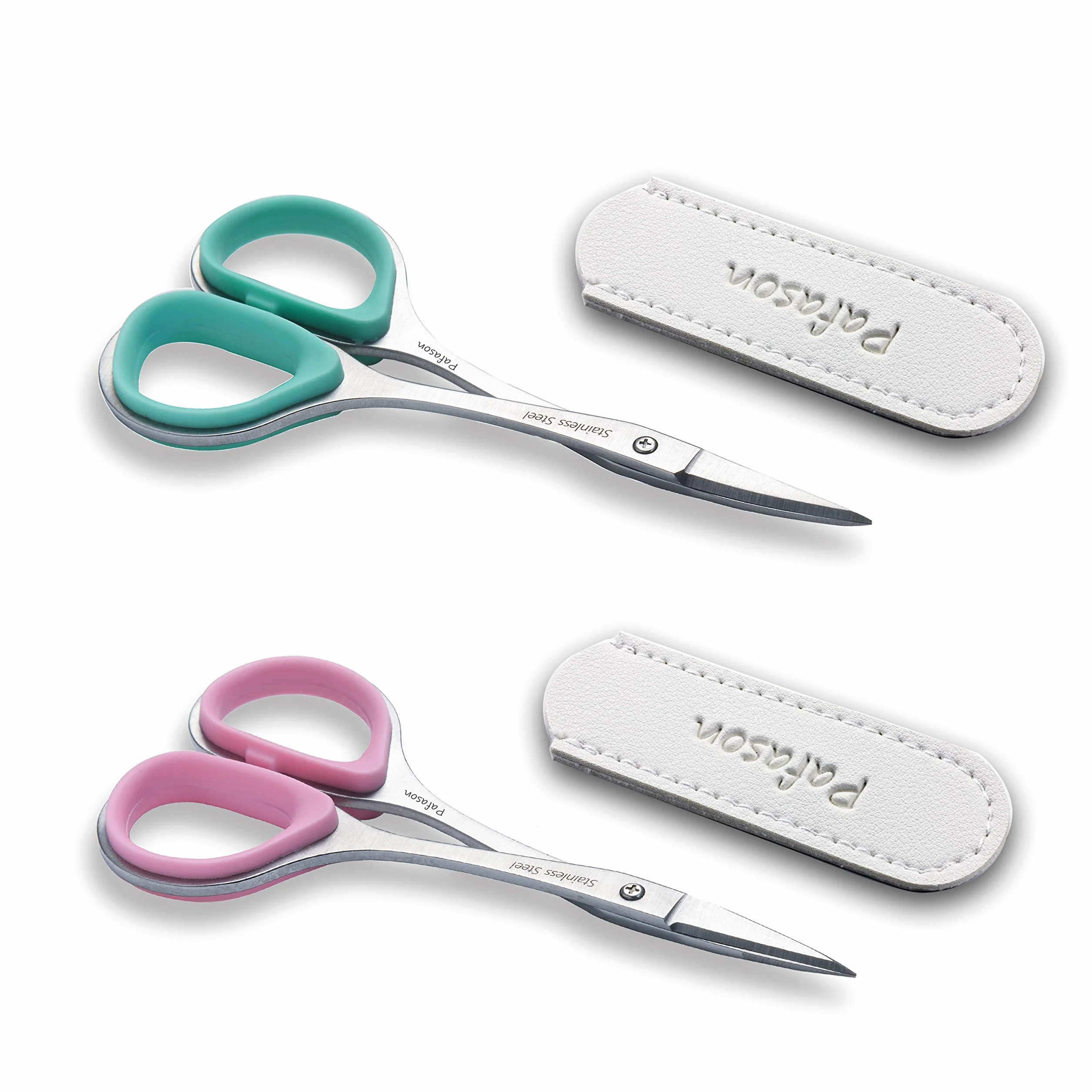 PAFASON Petit Ciseaux Cuticule Ongle Ensemble 2 Pièces Multi-Usage Pointe Courbe Droite Précision Manucure Pédicure Toilettage Outil Ongles