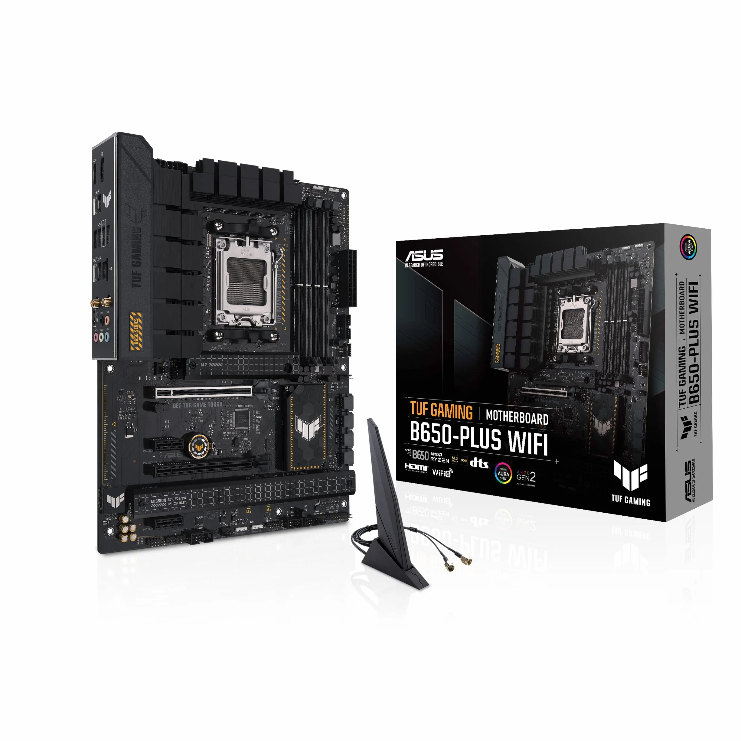 ASUS TUF Gaming B650-PLUS WiFi AMD B650 AM5 Ryzen™ Desktop 9000 8000 et 7000 ATX, 14 Niveaux d'alimentation, PCIe® 5.0 M.2, mémoire DDR5, WiFi 6 et Ethernet 2,5 Go, Prise en Charge USB 4® Aura Sync