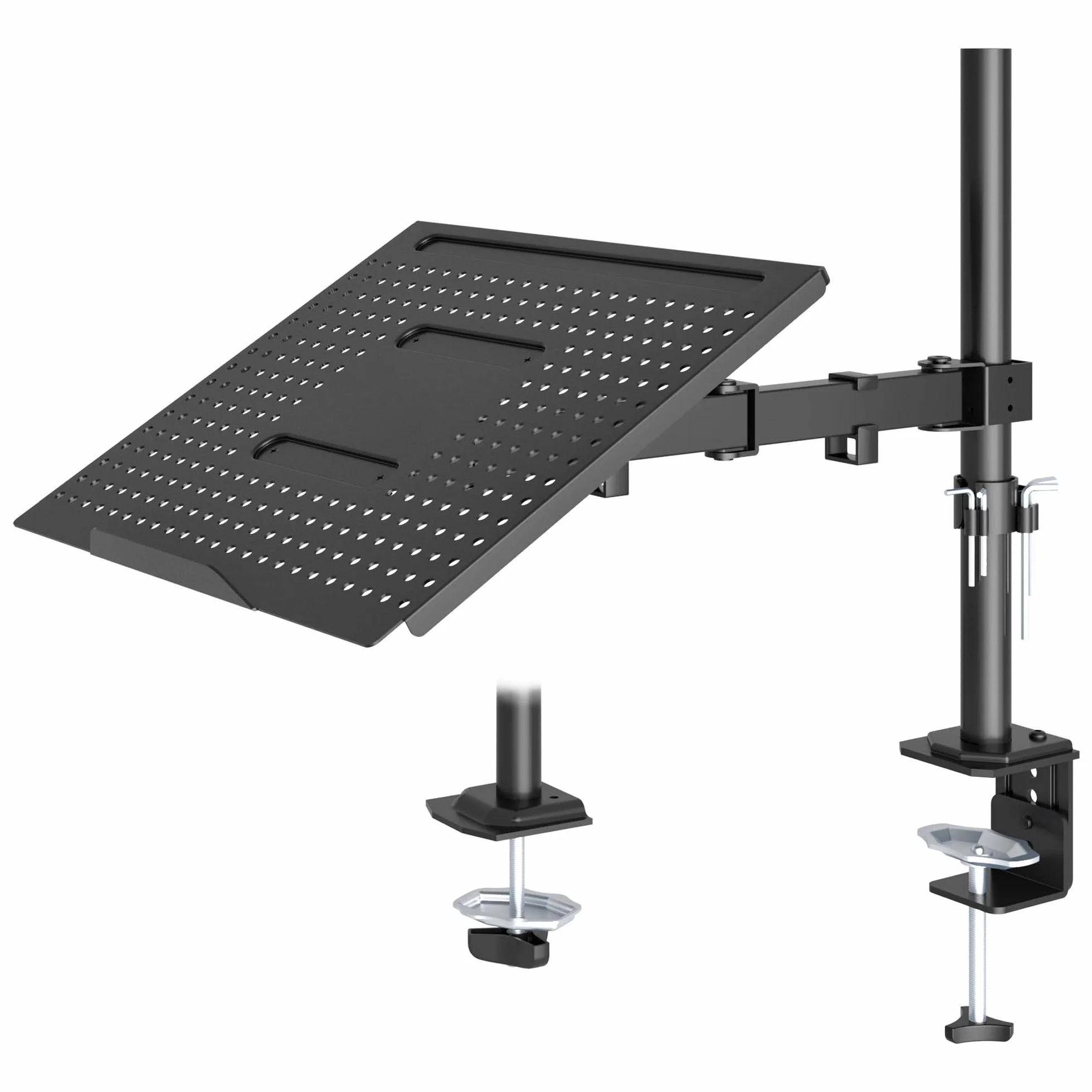 Bras de Ecran PC Redbat avec Plateau Ventilé Réglable pour LED LCD 13-32 Pouces Ordinateur Portable 16 Pouces Montage Inclinaible Pivotant Rotable