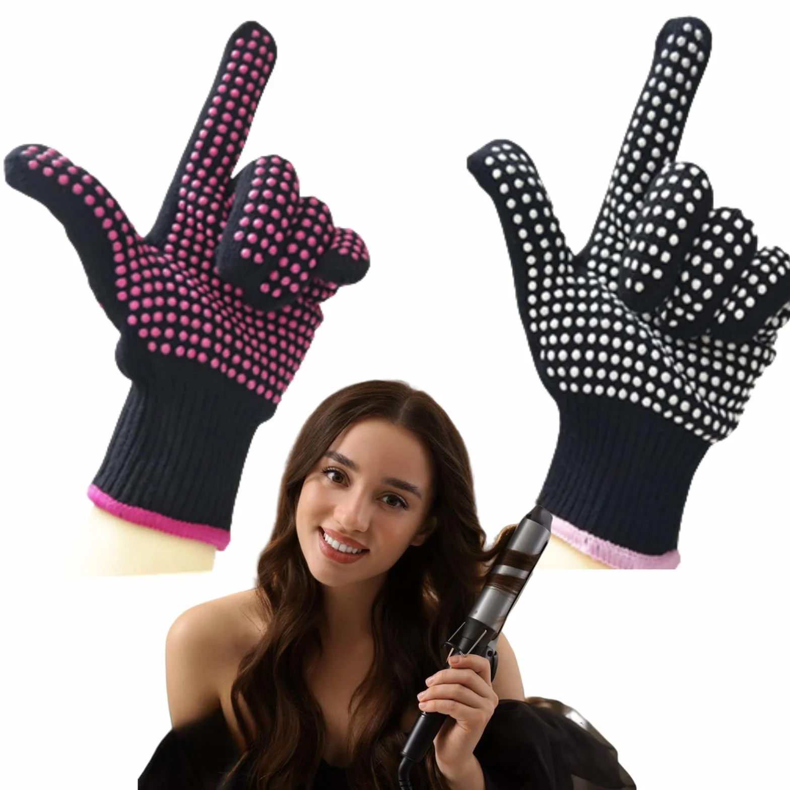 Gants Résistants à Chaleur pour Coiffure 2 Pièces Anti Chaleur Fer à Lisser Friser Cheveux