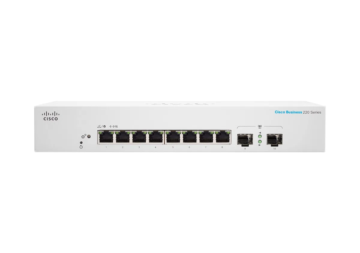 Commutateur Intelligent Cisco Business CBS220-8T-E-2G | 8 Ports GE | Ports Small Form-Factor Pluggable (SFP) 2 x 1G | Garantie matérielle limitée de 3 Ans (CBS220-8T-E-2G-EU)