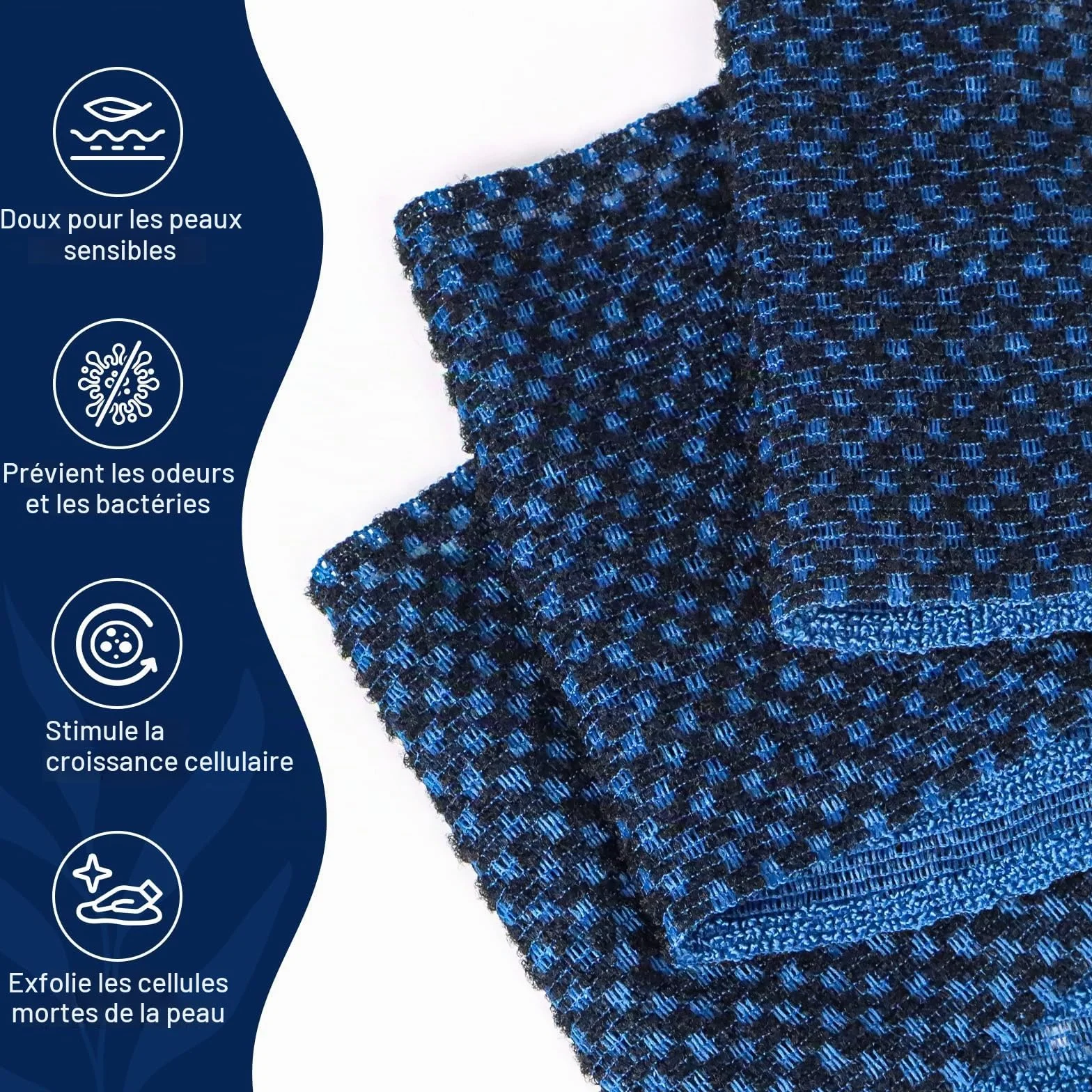 Yiclick Serviette Exfoliante à Double Texture - Éponge Loofah pour le Dos, Corps, Douche et Bain