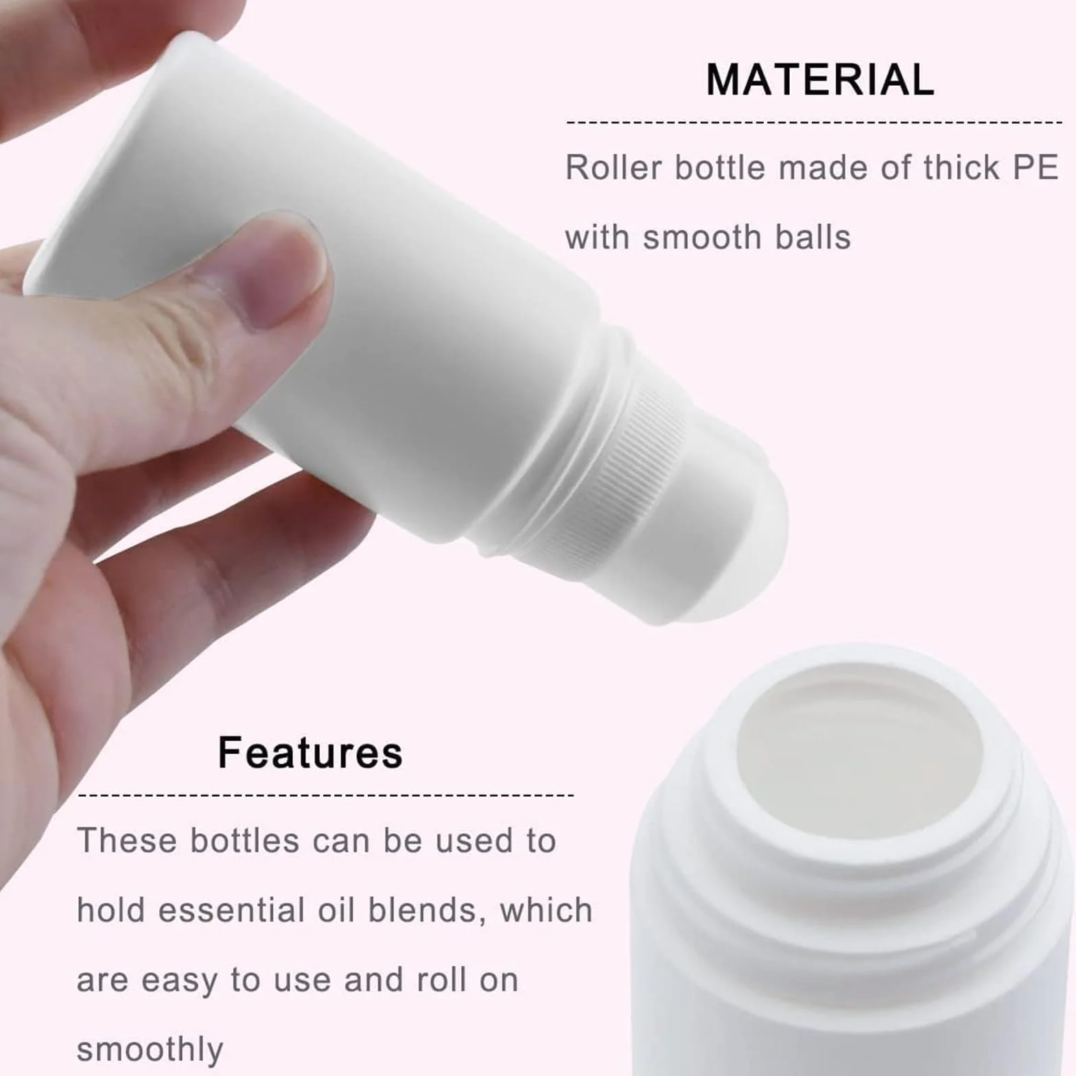 Bouteilles Vides Rouleau Rechargeable 50ML Plastique Roll-On Contenants Liquide