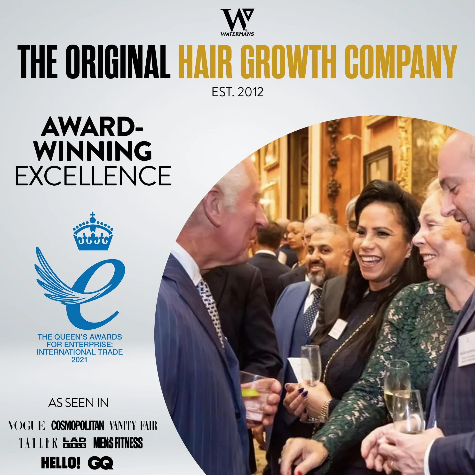 Watermans shampooing croissance capillaire sans sulfate caféine biotine huile d'argan allantoïne romarin