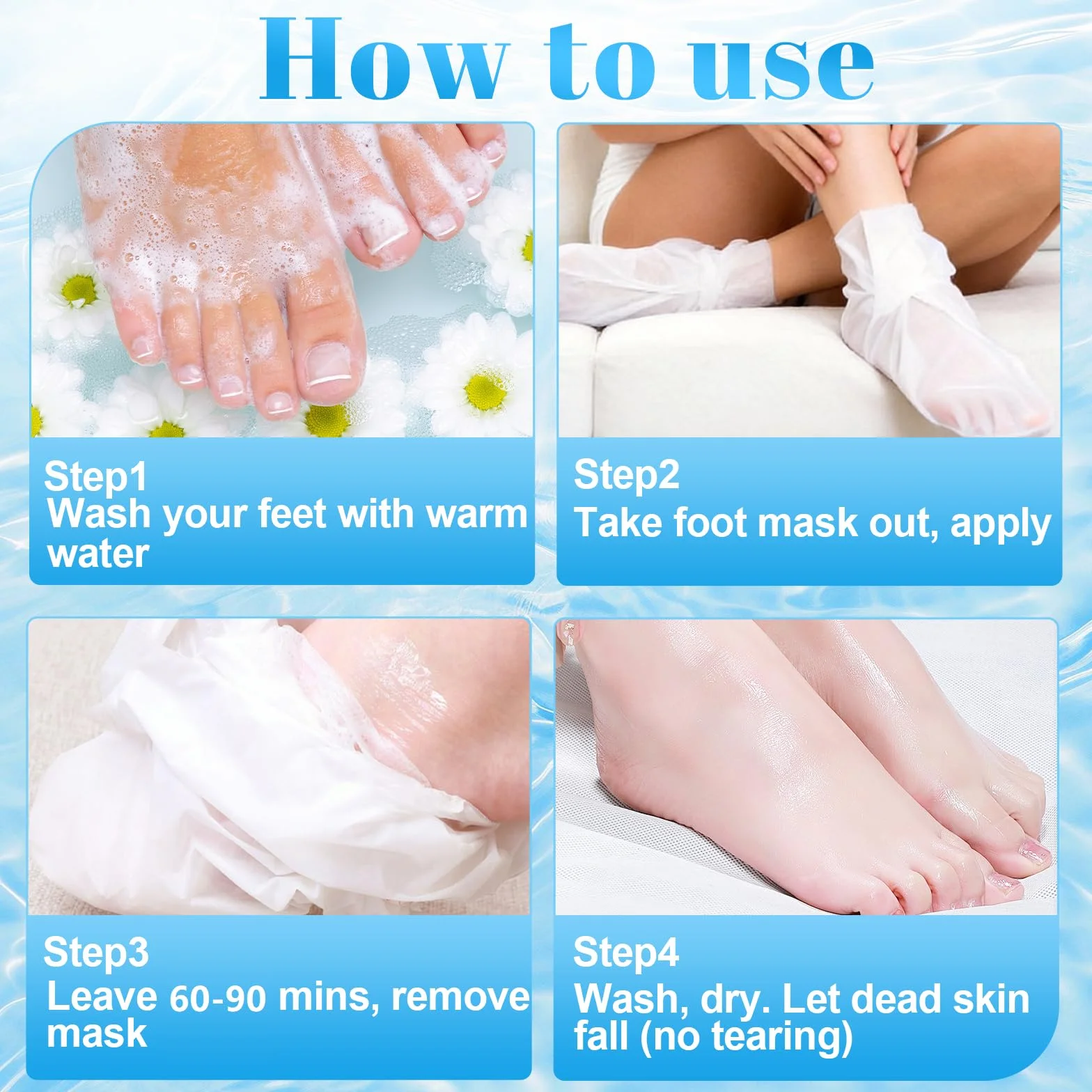 Masque Pieds Nourrissant Chaussettes Hydratantes Pieds Très Secs Abîmés Lavande Noix De Coco Aloès 3 Paires