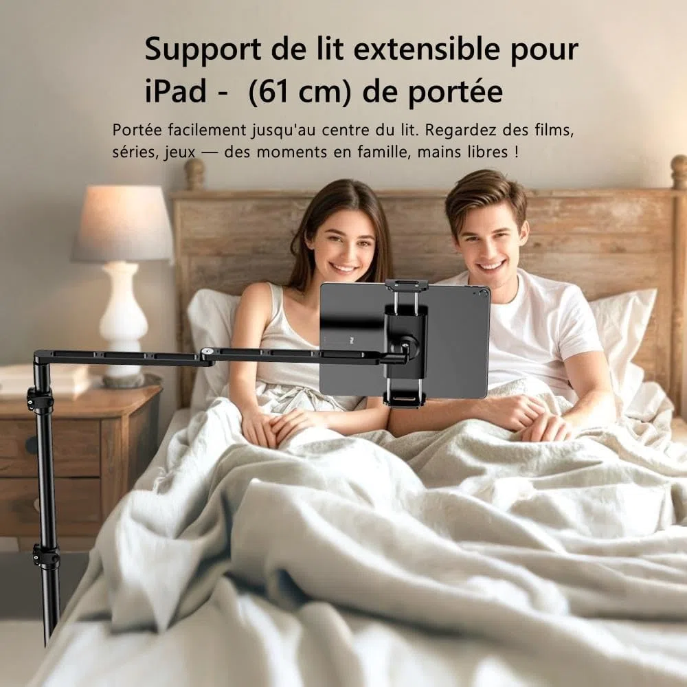 elitehood Robuste Support Tablette sur Pied Réglable Base Lourde pour Lit
