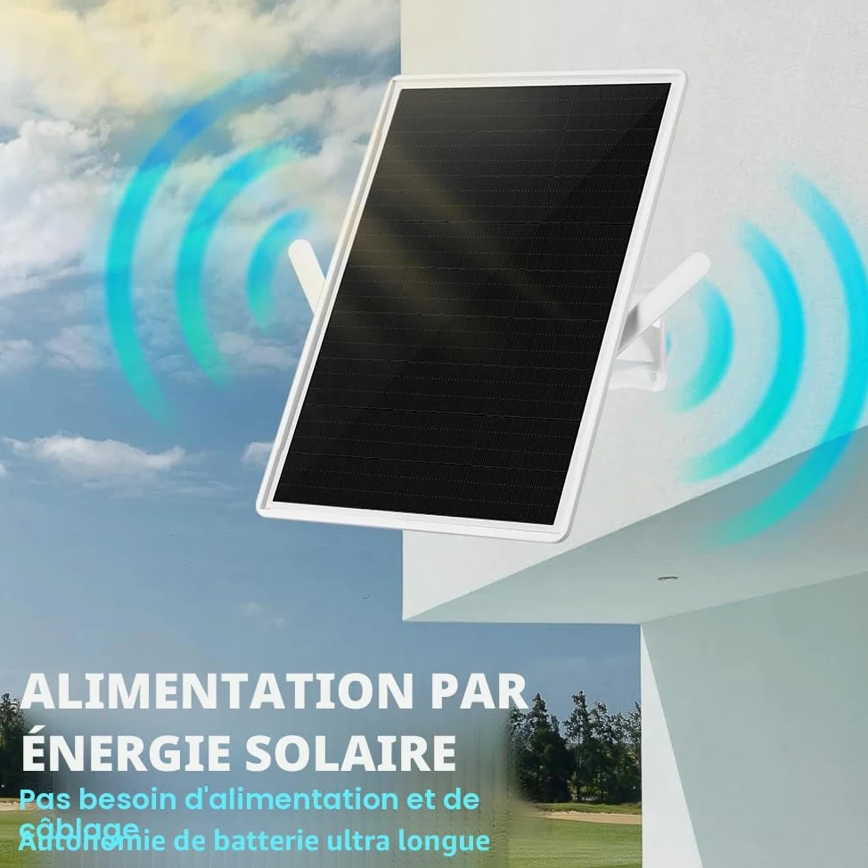 Repeteur WiFi Solaire Batterie Exterieur sans Fil, Puissant Amplificateur WiFi Couvre100-mètres, Outdoor répéteur WiFi Extender 2.4Ghz 300Mbps, Idéal pour Les Grands Espaces éloignés (14in)