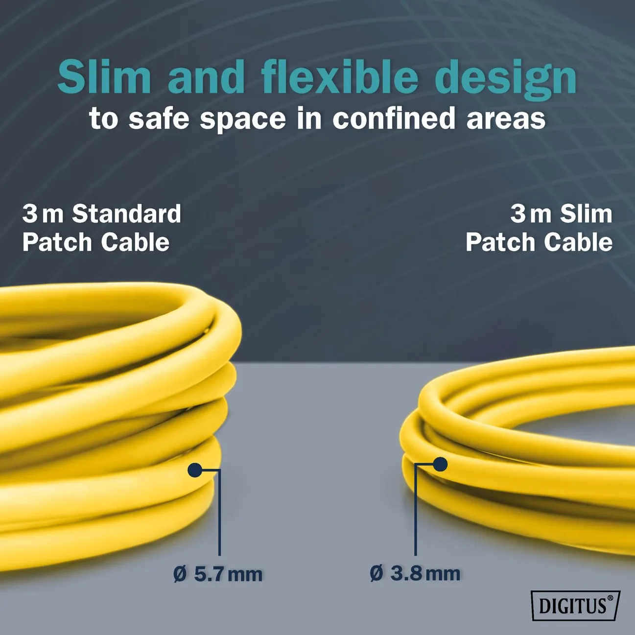 DIGITUS Câble LAN Cat 6A – 3 m – 10 pièces – Slim – F/FTP – Jaune | 10 Gbit/s – Blindé – PoE+ – AWG 32/7 – LSZH – Câble réseau RJ45 – Compatible Cat 6 et Cat 7