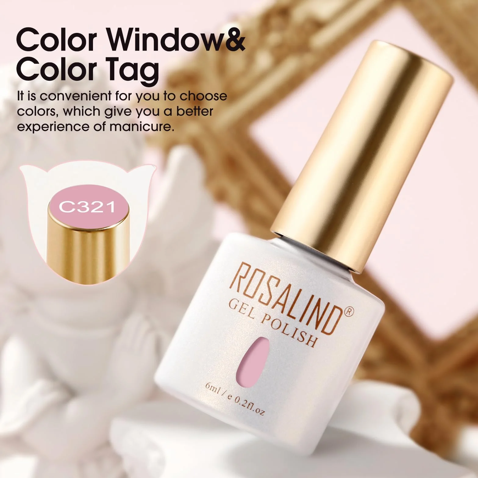 ROSALIND Vernis Semi Permanent 6 Couleurs Violet Avoine Rose Nude Pailleté Vernis à Ongles Soak Off UV LED Gel Nail Polish Kit