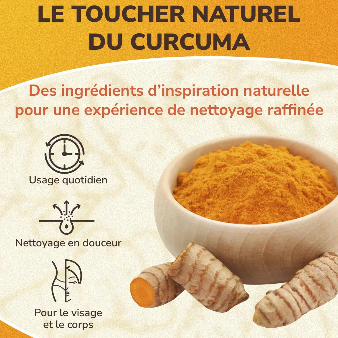 Savon Curcuma Visage Éclaircissant Hydratant Vit. C Rétinol Ac. Hyaluronique Beurre de Karité Huile Olive Vit. E 100g x 2