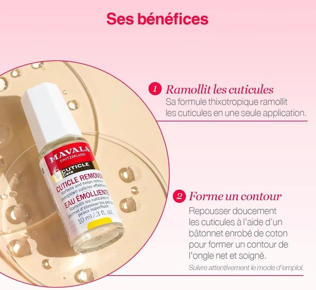 Mavala Eau Émolliente Soin Ramollissant Cuticules Élimine Petites Peaux Superflues 10ml