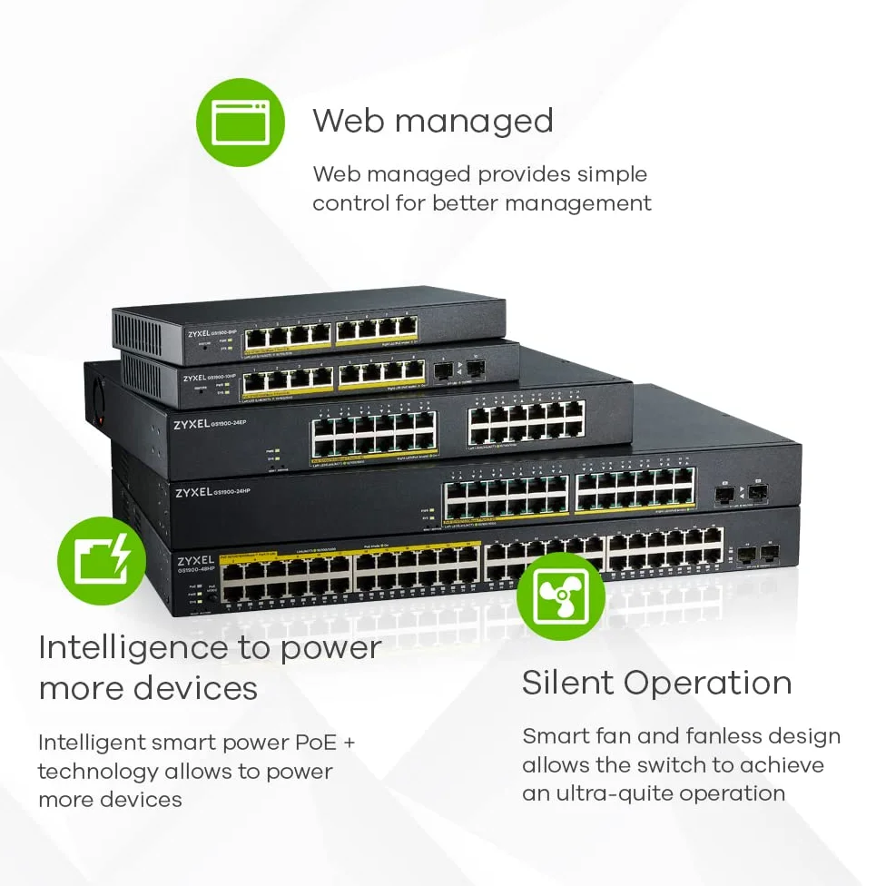 ZYXEL Commutateur PoE géré Intelligent GbE à 8 Ports