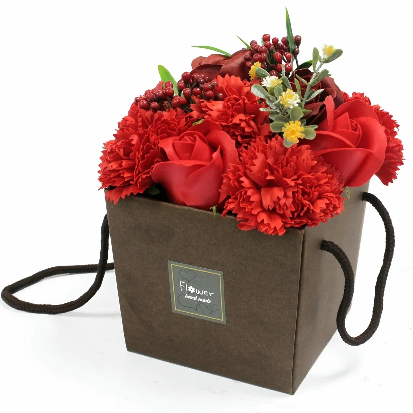 Savons Bouquet De Fleurs Roses Rouge Et Oeillets
