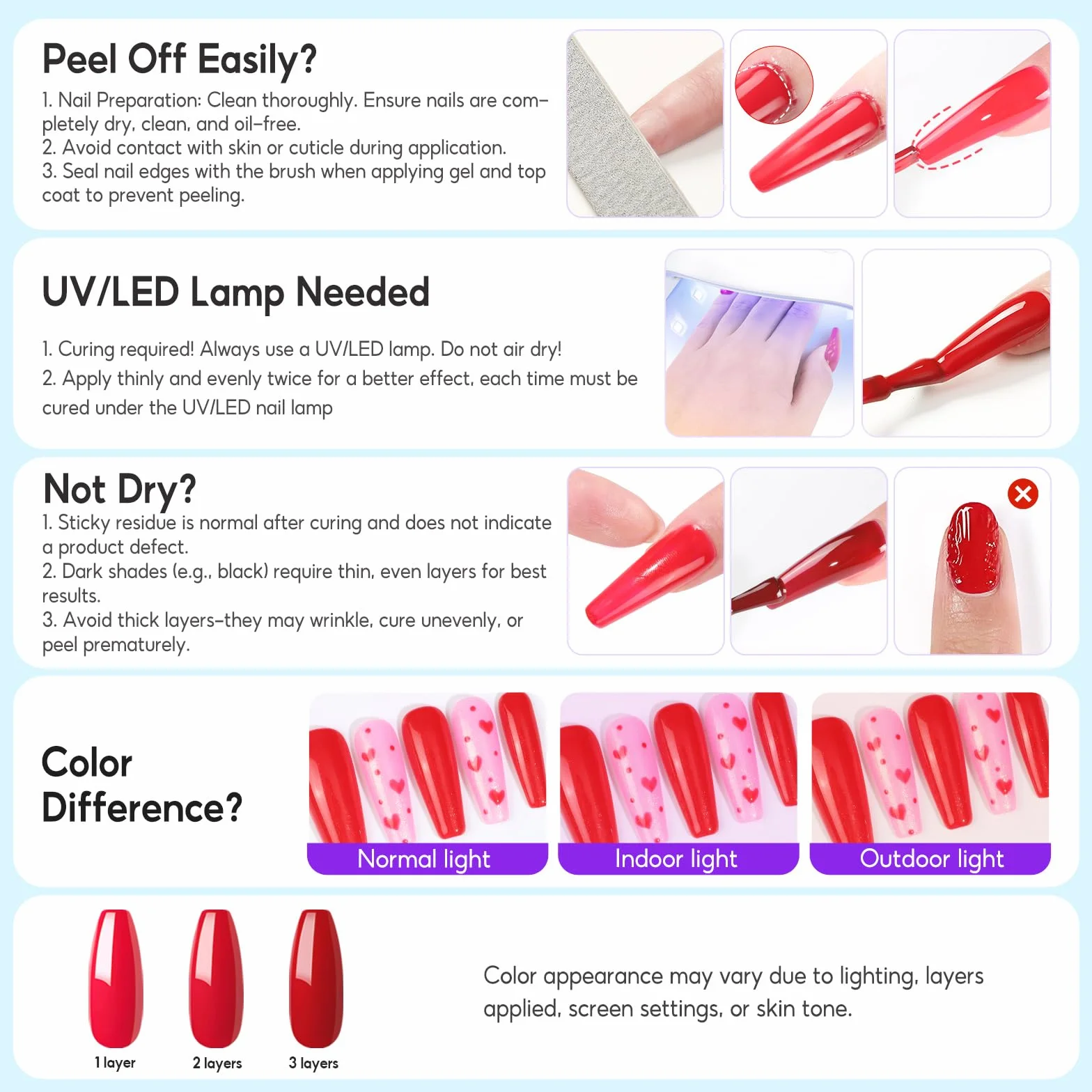 PEACECOLOR Vernis Semi Permanent Néon 10ML 6 Couleurs Rose Orange Jaune Vert Bleu Pourpre Gel UV Soak Off Nail Art Manucure