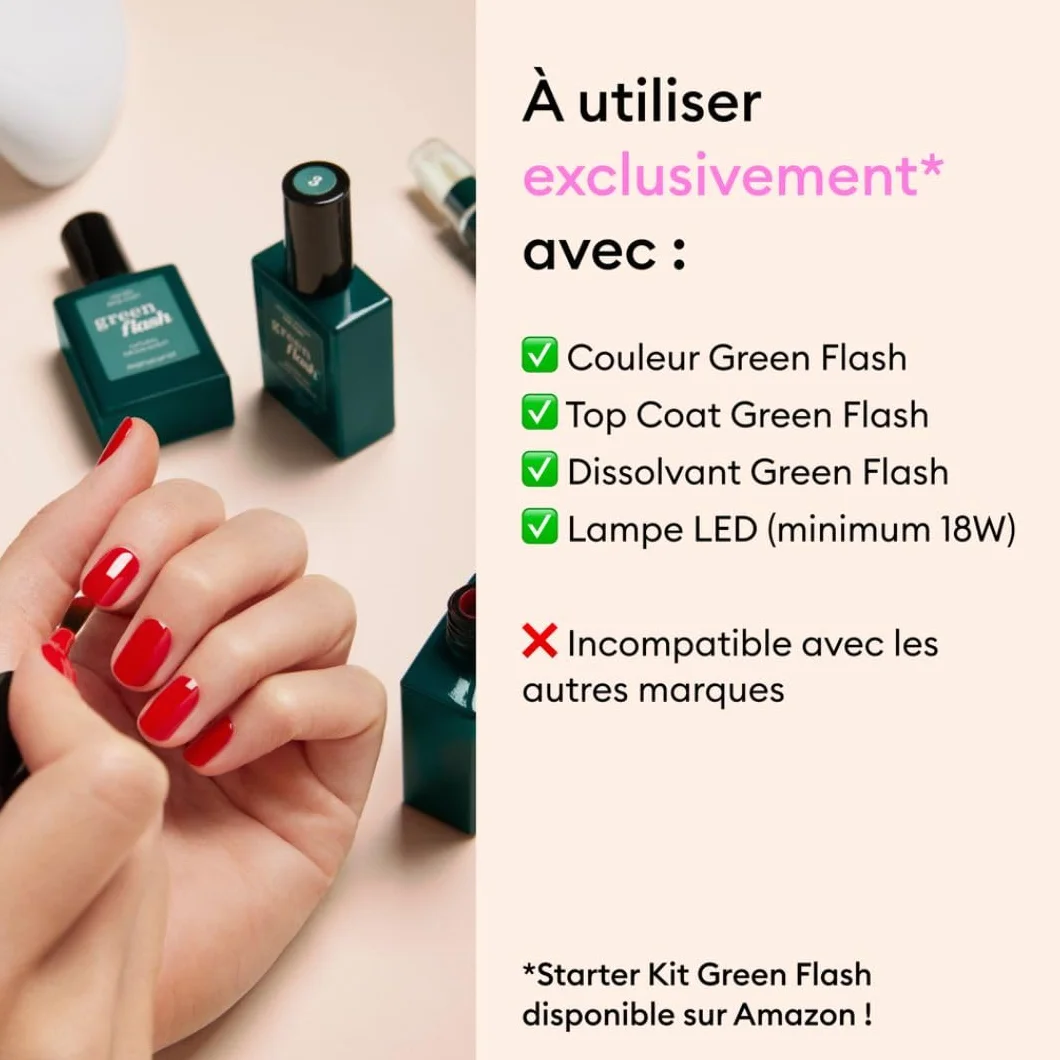 Manucurist Base Coat Vitaminée Green Flash™ - Base Coat Vernis Semi Permanent Gel Ongle 15 ml 12-Free Fabriqué en France