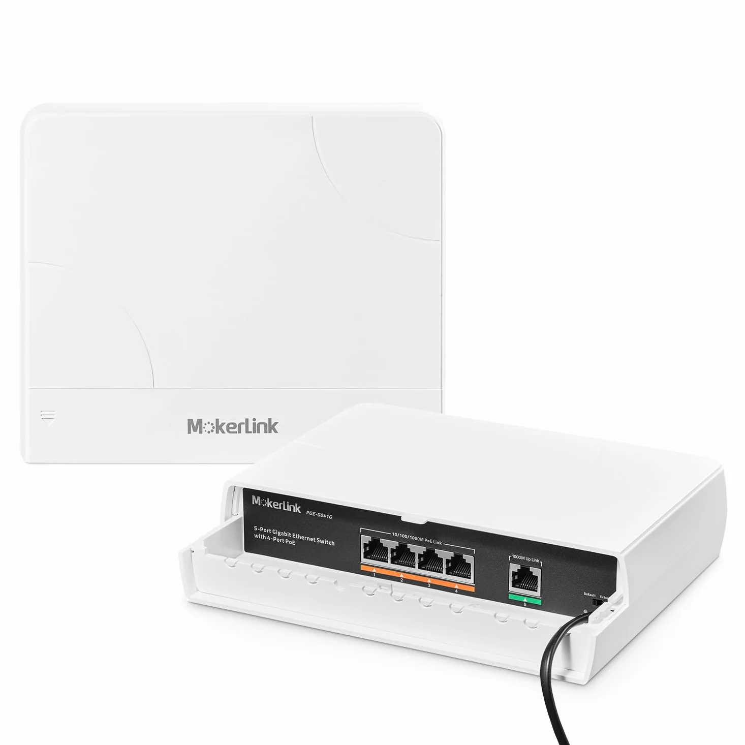 MokerLink 5 Port Outdoor Gigabit POE Switch, with 4 POE+ Ports 1000Mbps, 78W IEEE802.3af/at, Weatherproof Unmanaged Plug and Play Fanless Switch