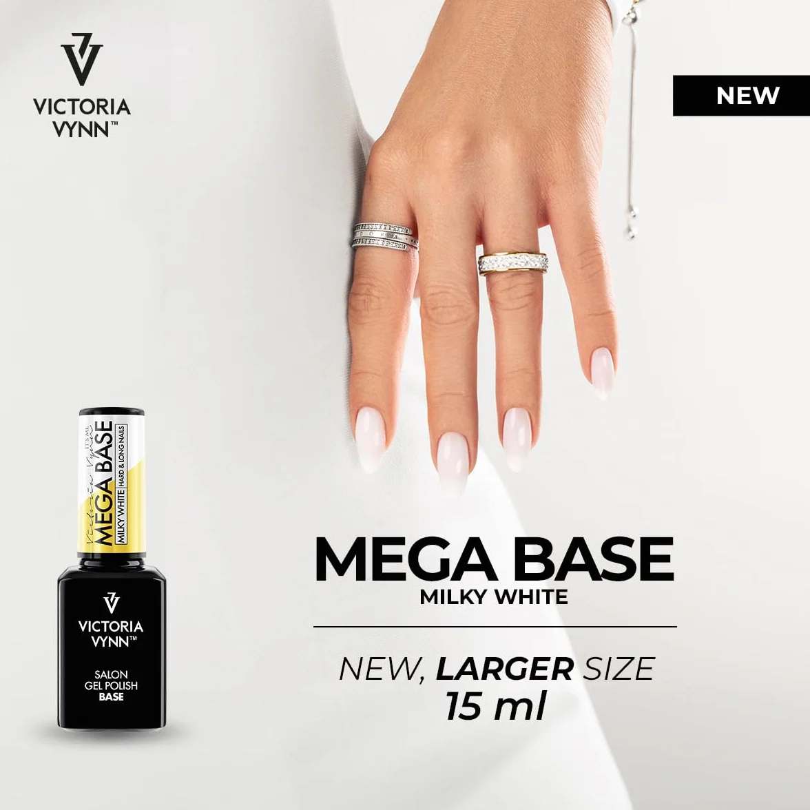 Victoria Vynn Mega Base Blanc Laiteux Vernis Gel Hybride UV LED 15ml