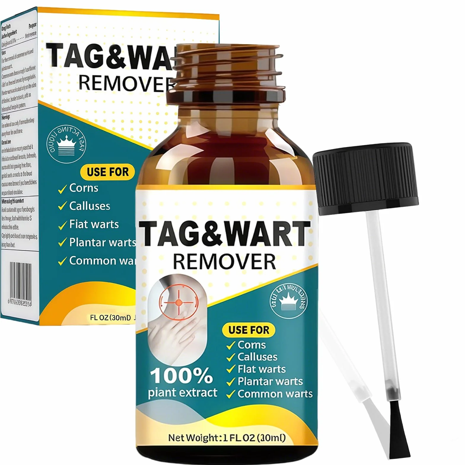 Skin Tag Remover 30ml, Fluide de Soin pour Peau Mains et Pieds, Peau Lisse