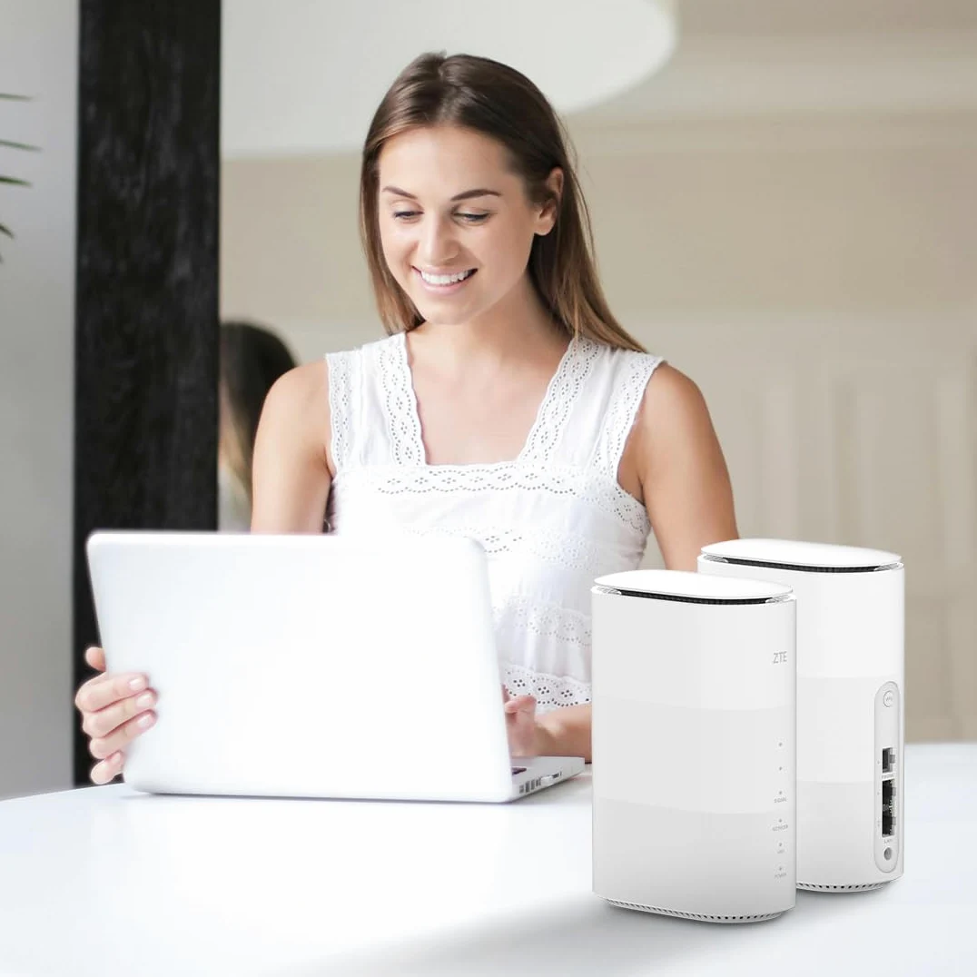 ZTE G5B - Routeur Domestique sans Fil 5G Rapide WiFi6 débloqué, Conception Haut de Gamme avec Faible consommation d'énergie, Aucune Configuration requise, contrôle Parental, Gestion Facile