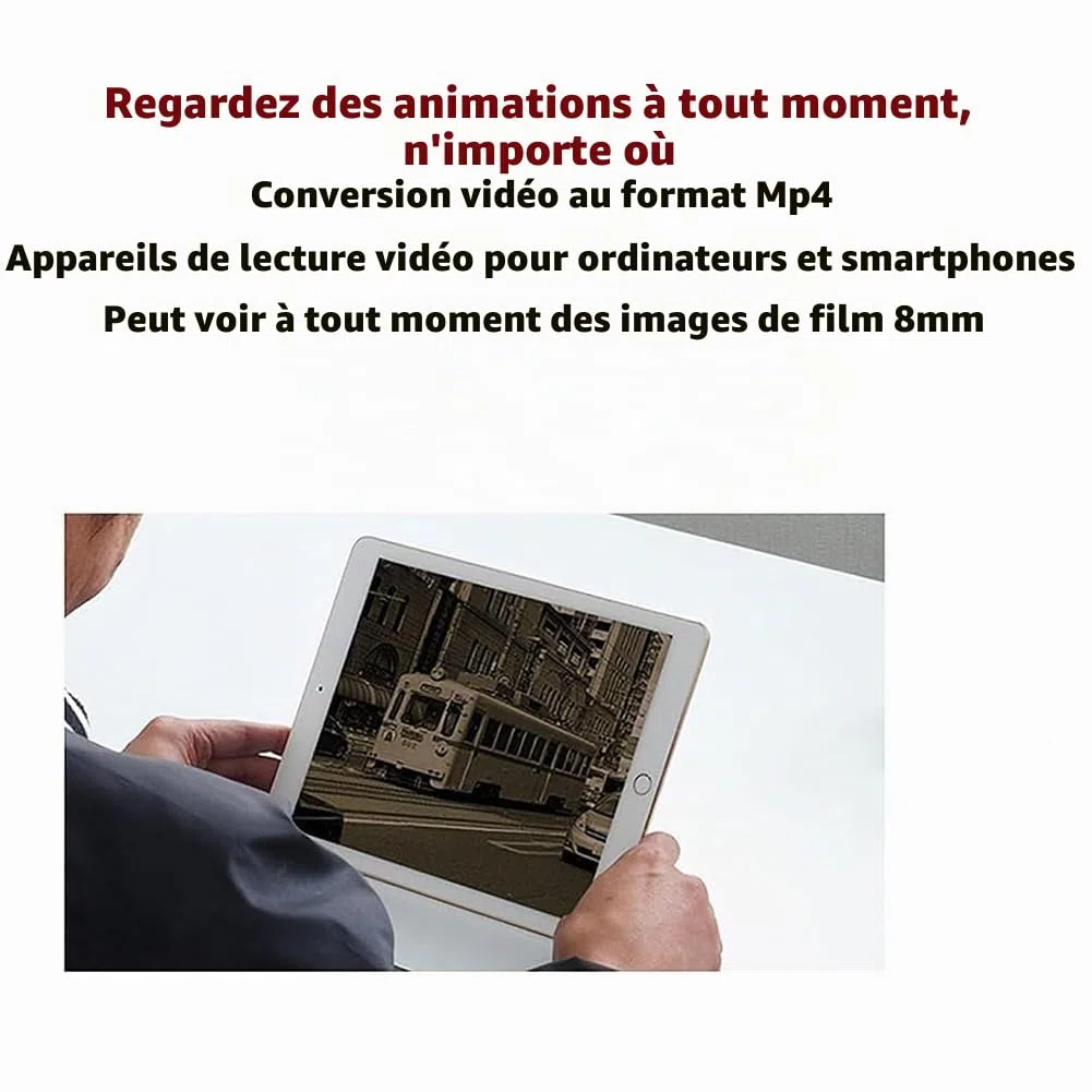 Scanner De Films Et Diapositives Numériques, Convertisseur De Numériseur De Film 8 Mm Et Super 8, Scanner Convertit Le Film par Image en Fichiers MP4 Numériques pour La Visualisation